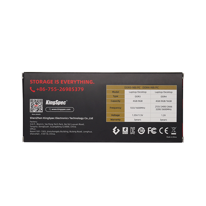Память DDR4 16GB 2666MHz Kingspec KS2666D4N12016G RTL PC4-21300 SO-DIMM 260-pin 1.2В single rank Ret