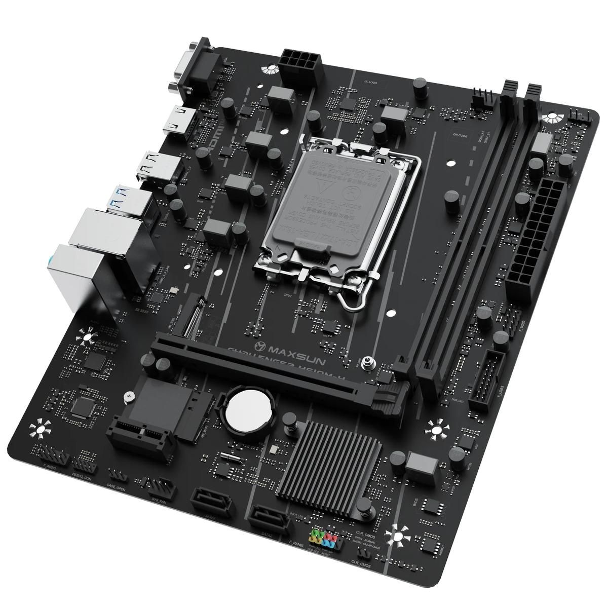 Материнская плата MAXSUN MS-Challenger H610M-H, LGA1700, H610, 2*DDR4, 3*SATA3, M.2, 2*USB 3.2, 4*US