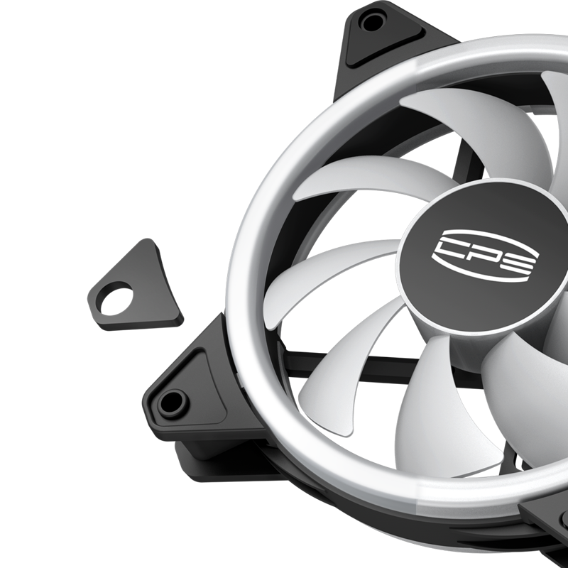 Кулер для корпуса PCCooler F3 T120 ARGB BK (120x120x25mm, 4-pin PWM, ARGB, 46CFM, 21.6dBA, 1800RPM, 