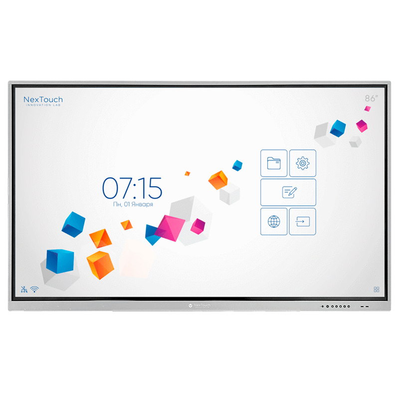 Интерактивная панель NextPanel 86", 4К (3840*2160), 400 кд/м2, 4000:1, IR, 10 мс, 20 касаний, WiFi