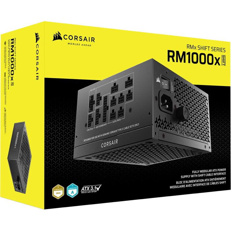 Блоки питания Corsair RM1000x SHIFT, Model RPS0222, 1000W 80+ Gold (ATX, 3.1, PCIe 5.1, Full modular