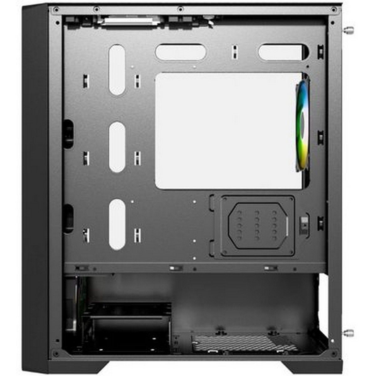 Корпус Powercase Корпус Powercase ByteFlow Micro Black, Tempered Glass, 4х 120mm ARGB fans, ARGB HUB