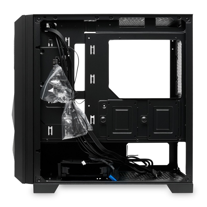 Корпус HSPD M340, Mesh Mid Tower, Black, TG, 0.5 SPCC, no fans, mATX, mITX, 165/350/200mm, 2x2.5", 2