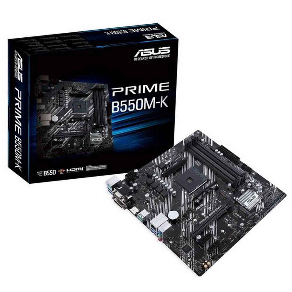 Материнская плата ASUS PRIME B550M-K AM4 mATX 4xDDR4 PCIEx16 2xPCIEx1 M.2 HDMI DVI VGA GLAN AM4 micr