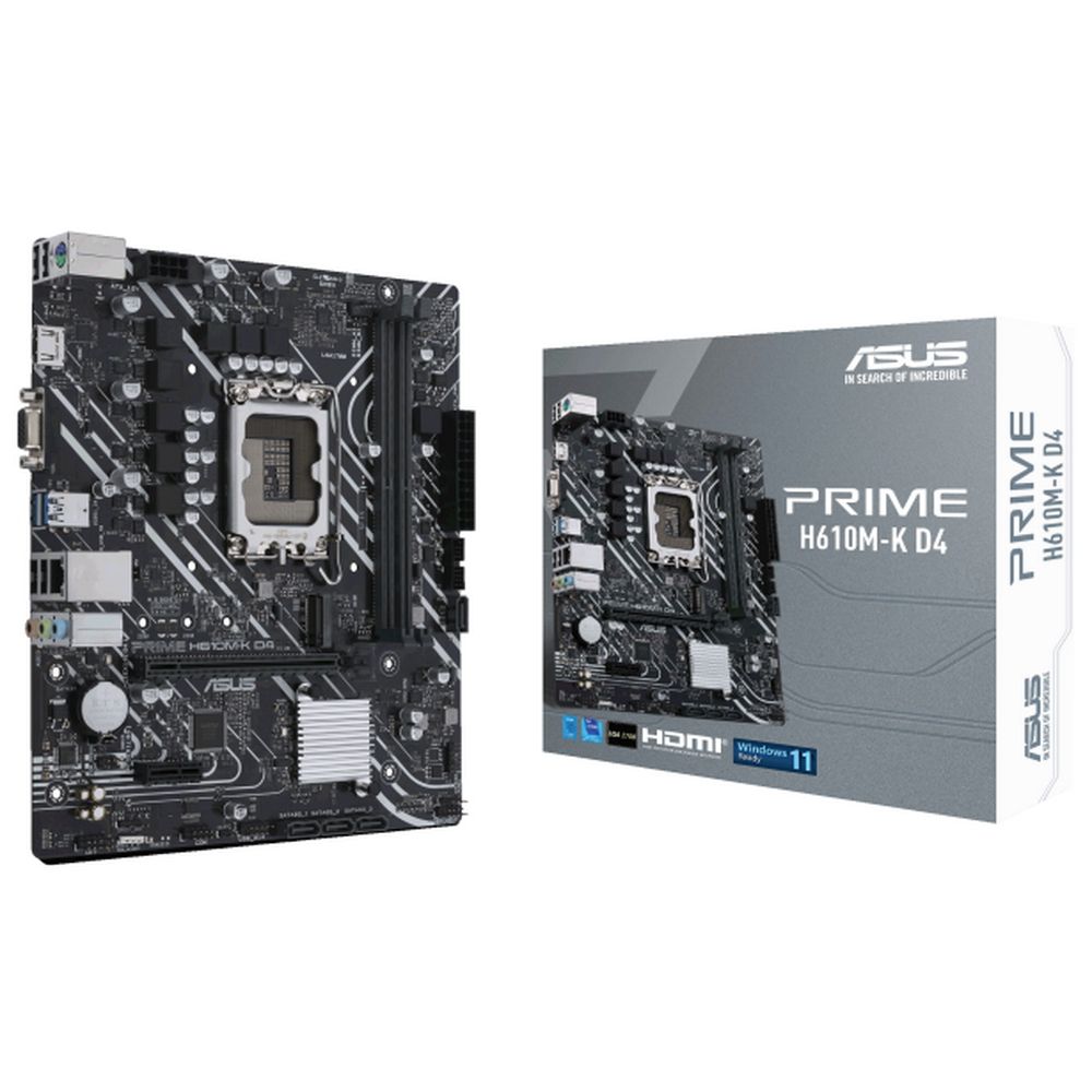 Материнская плата Asus PRIME H610M-K D4 Soc-1700 Intel H610 2xDDR4 mATX AC`97 8ch(7.1) GbLAN+VGA+HDM