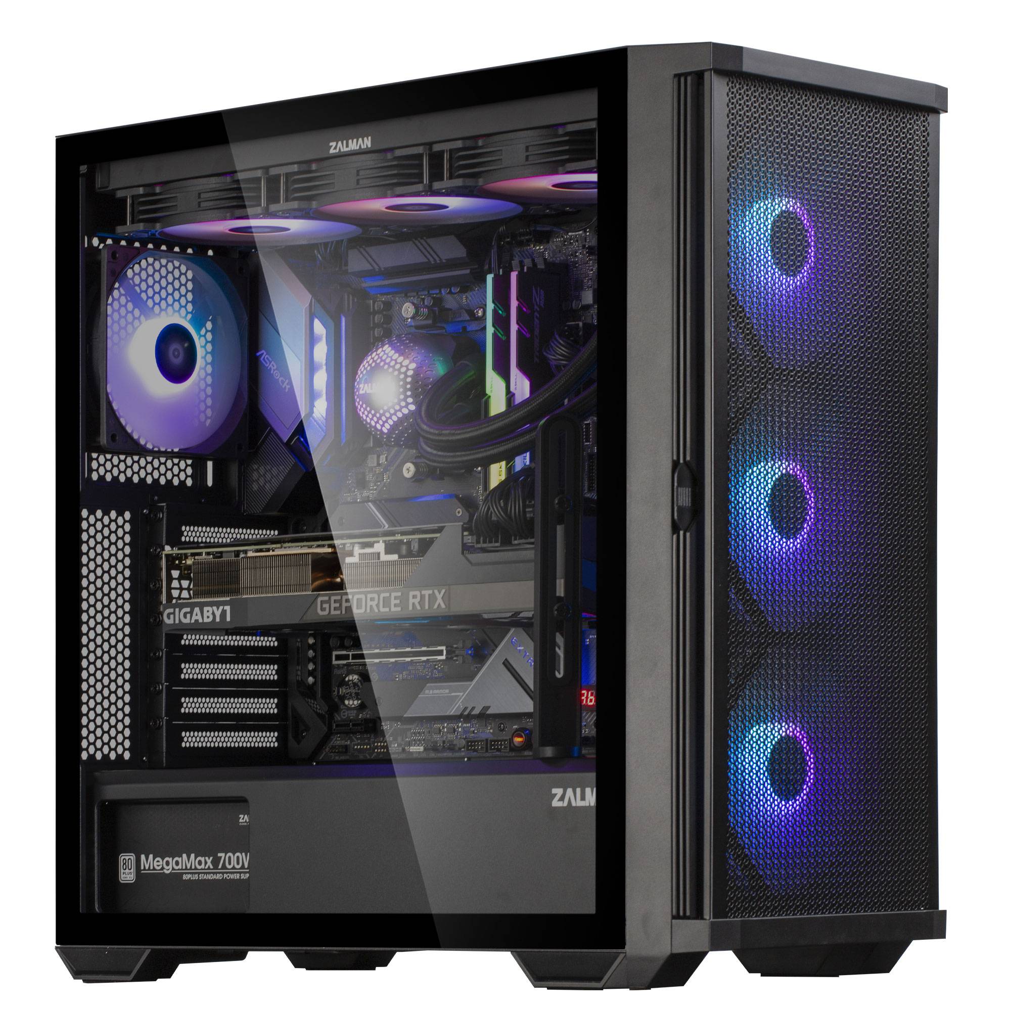 Корпус ZALMAN Z10 PLUS, ATX, BLACK, WINDOW, 2x3.5", 2x2.5", 2xUSB3.0, 1xUSB 3.1 Type-C, FRONT 3x140m