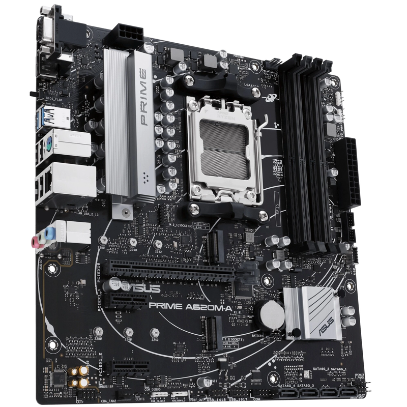 Материнская плата Asus PRIME A620M-A-CSM Socket AM5 AMD A620 4xDDR5 mATX AC`97 8ch(7.1) GbLAN RAID+V