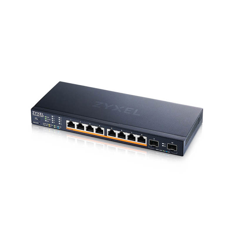 Коммутатор Zyxel XMG1915-10EP-EU0101F (L2+) 8x2.5Гбит/с 2SFP+ 8PoE++ 130W управляемый