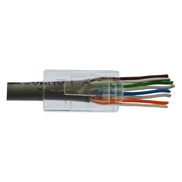 Коннектор RJ45 тип EZ, 8P8C, UTP, Cat.5e, универсальный, покрытие 50 микрон,100 шт.