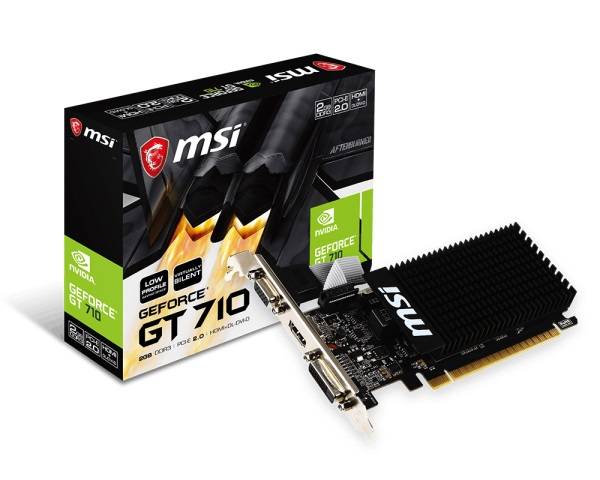 Видеокарта MSI PCI-E 2.0 GT 710 2GD3H LP NVIDIA GeForce GT 710 2Gb 64bit DDR3 954/1600 DVIx1 HDMIx1 