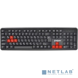 Exegate EX264080RUS Клавиатура Exegate LY-403, <USB, черная, 105кл, Enter большой, 8 красных клавиш>