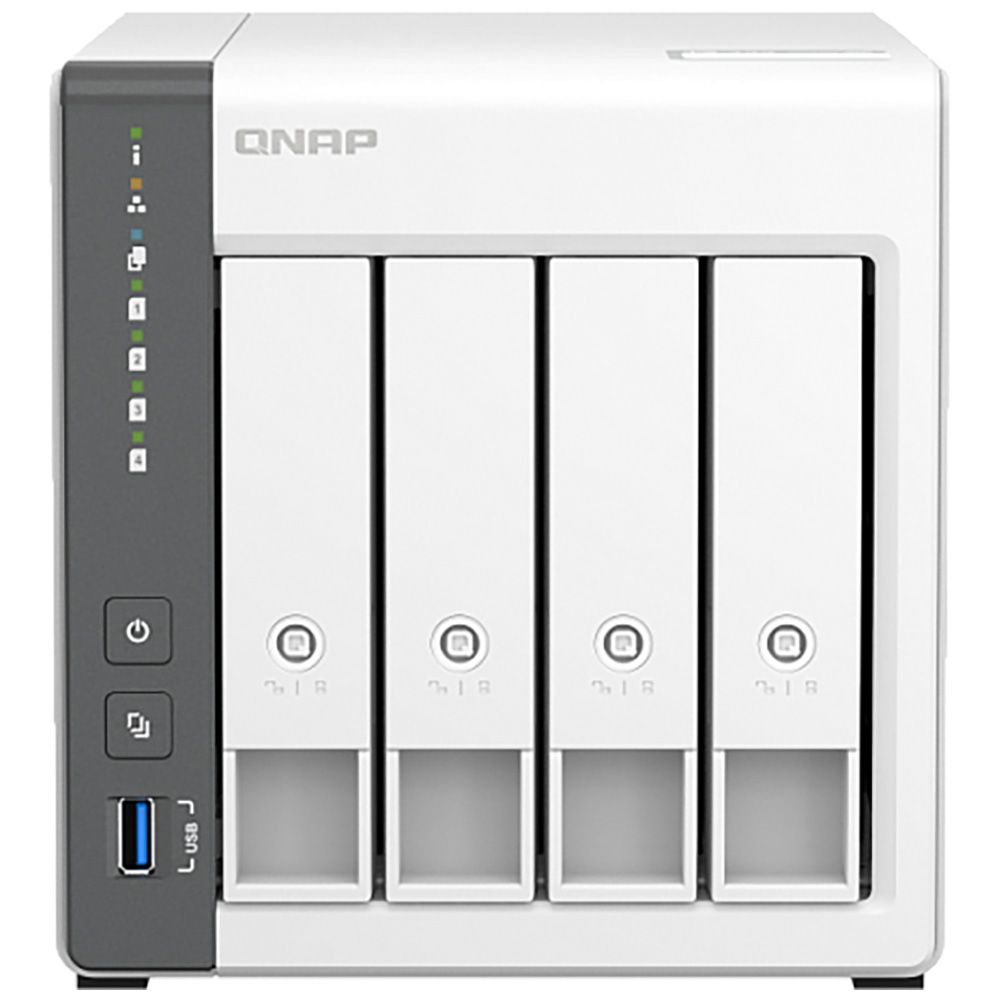 Сетевое хранилище QNAP D4 NAS 4 HDD trays.ARM 4-core Cortex-A55 2.0GHz, RAM 4 GB (max), 1x2.5GbE, 1x