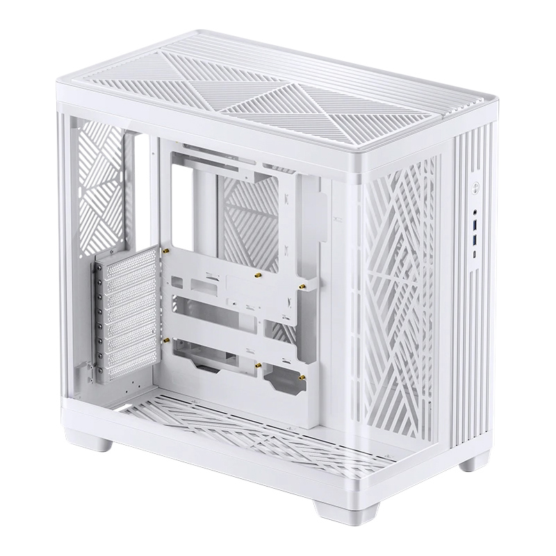 Корпус JONSBO TK-4, Midi-Tower, TG, no fan, 2xUSB-A 3.0 + 1xUSB-C 3.2, ATX, mATX, mITX White