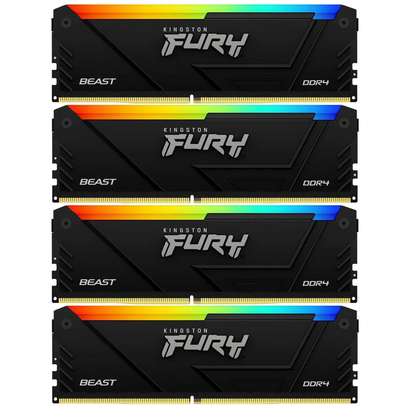 Память DDR4 4x8GB 3600MHz Kingston KF436C17BB2AK4/32 Fury Beast RGB RTL Gaming PC4-28800 CL17 DIMM 2