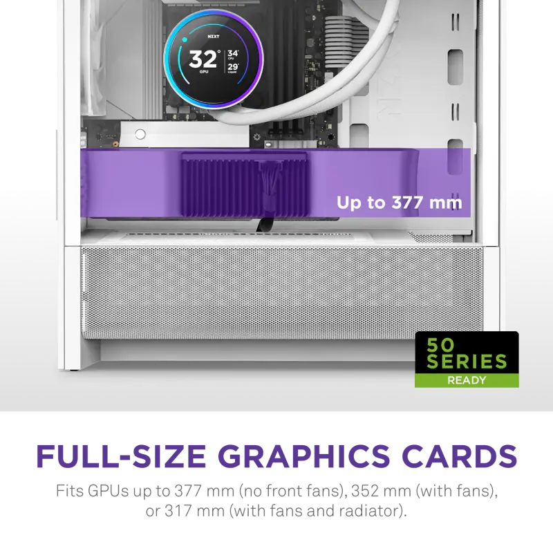 Корпус NZXT H3 Flow (2025), Midi-Tower, TG, 1x120mm, 1xUSB-A 3.2 + 1xUSB-C 3.2, mATX, mITX White