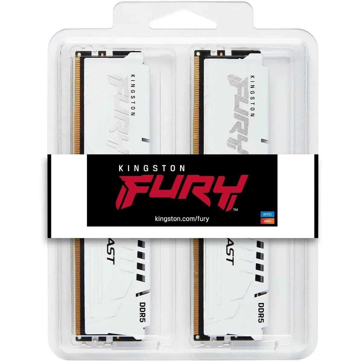 Память DDR5 2x16GB 5600MHz Kingston KF556C36BWEK2-32 Fury Beast White Expo RTL Gaming PC5-44800 CL36