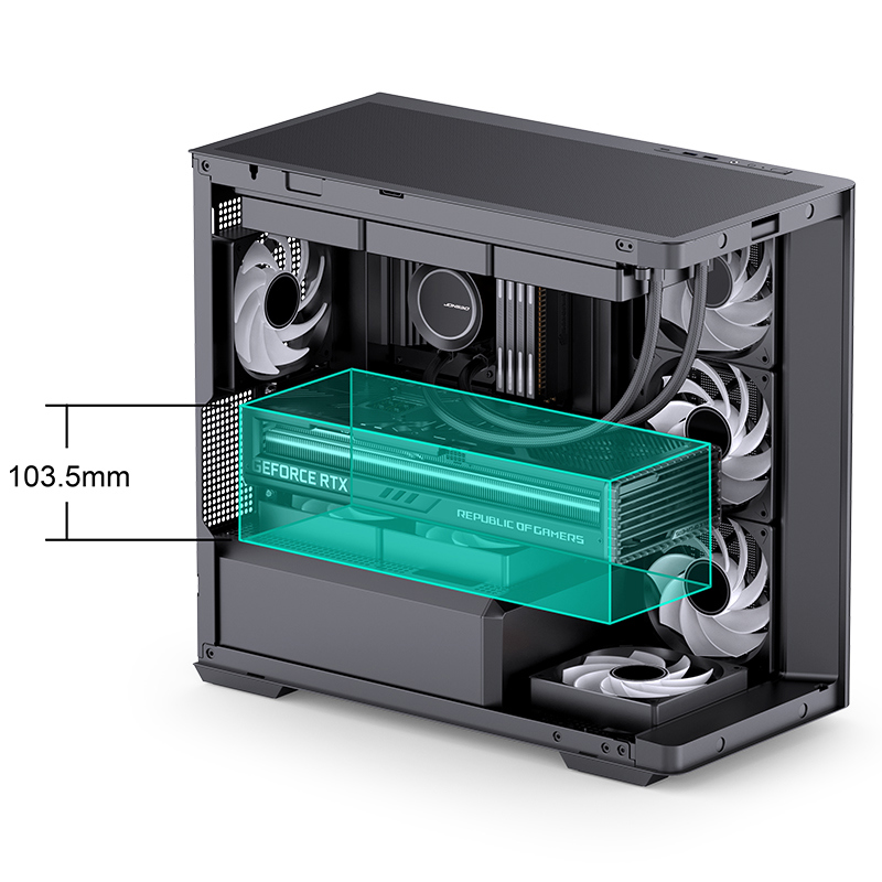 Корпус JONSBO D300, Mini-Tower, TG, no fan, 2xUSB-A 3.2 + 1xUSB-C 3.2, mATX, mITX Black