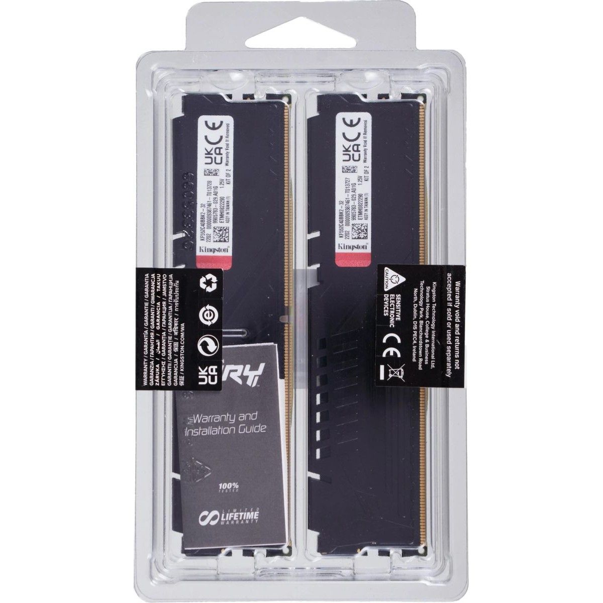 Модуль памяти Kingston 32GB DDR5 5200 DIMM FURY Beast Black Gaming Memory KF552C40BBK2-32WP Non-ECC,