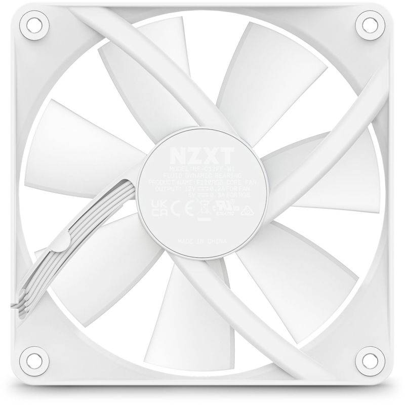 Кулер для корпуса NZXT F120 RGB Core (120x120x25mm, 4-pin PWM, RGB, 78.86CFM, 33.88dBA, 1800RPM, Whi