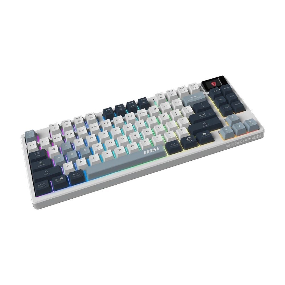 Клавиатура MSI Forge GK600 механическая белый/синий USB беспроводная BT/Radio Multimedia for gamer L