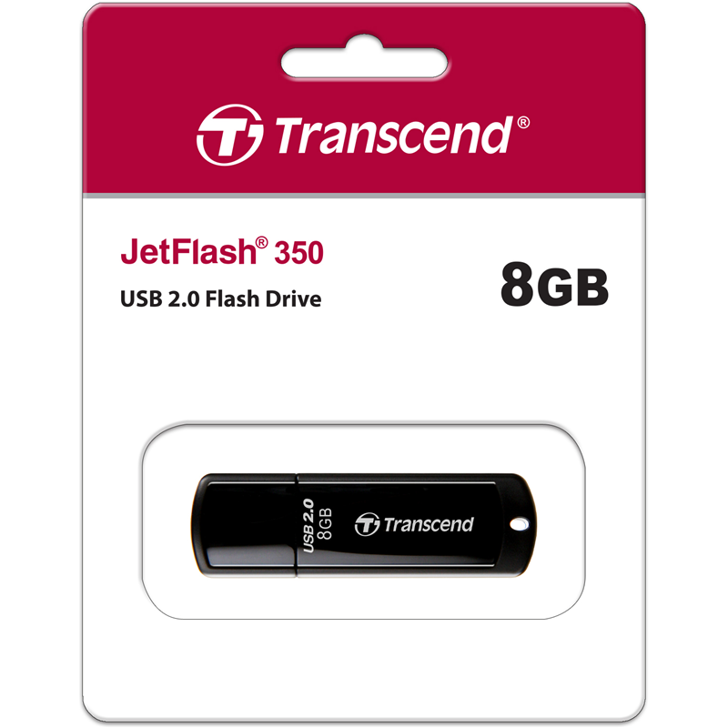 Флеш Диск Transcend 8Gb Jetflash 350 TS8GJF350 USB2.0 черный