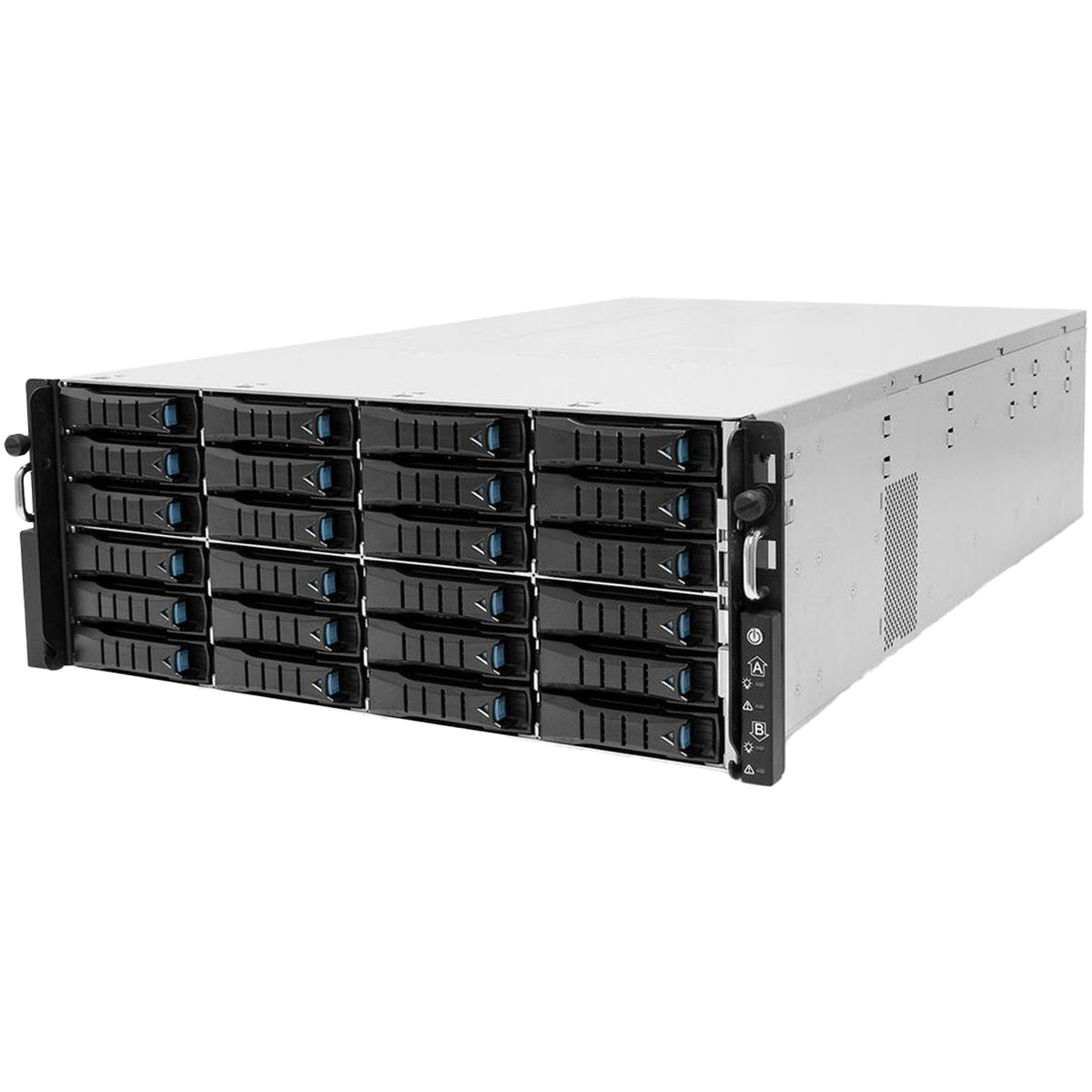 Серверная платформа/ HA401-TU, 4U 24-bay high availability storage server, 24x 12G SATA/SAS hot-swap 3.5/2.5" bay, 2x canister, 1600W 1+1 Platinum redundant power supply, 8x 6038 fan, 36" slide rail, w/o bezel