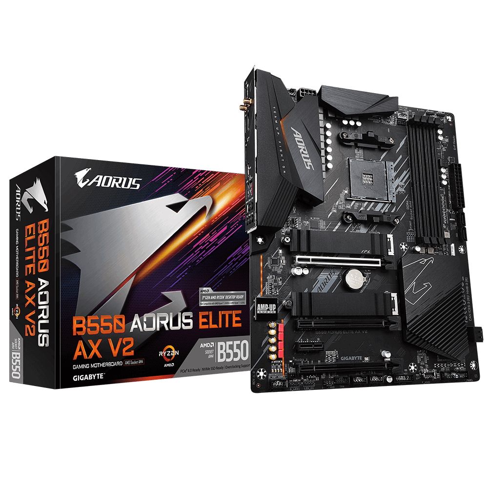 Материнская плата Gigabyte B550 AORUS ELITE AX V2, Socket AM4, AMD B550, 4xDDR4-3200, HDMI+DP, 3xPCI