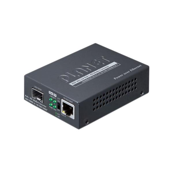 медиаконвертер/ PLANET 802.3at PoE+ PD 10/100/1000BASE-T to 100/1000BASE-X SFP Media Converter (PoE PD, LFP supported)