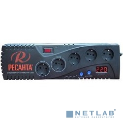 Ресанта С-2000 63/6/34 (16694) Стабилизатор {5 розеток -(3/2), 1500 Вт, 220В±8% + защита RJ11, Вес 4