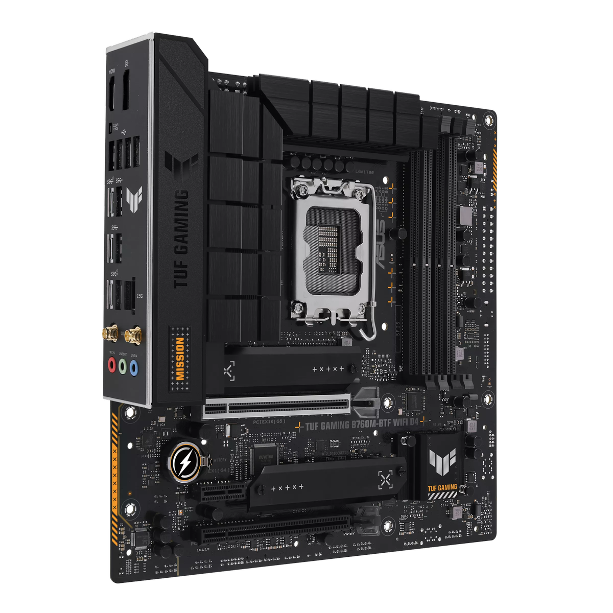 Материнская плата ASUS TUF GAMING B760M-BTF WIFI D4, LGA1700 4xDDR4 4xSATA3 3xM.2 RAID HDMI DP mATX