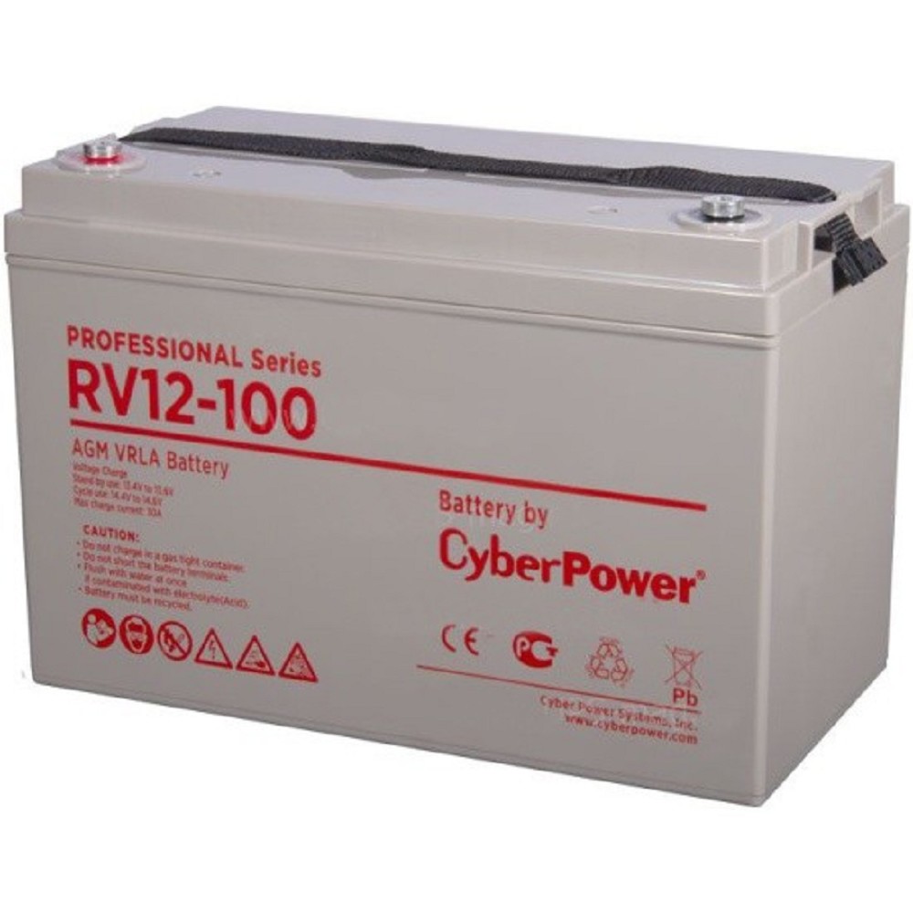 CyberPower Аккумуляторная батарея RV 12-100 / 12 В 100 Ач {клемма М8, ДхШхВ 330х174х212мм., высота с