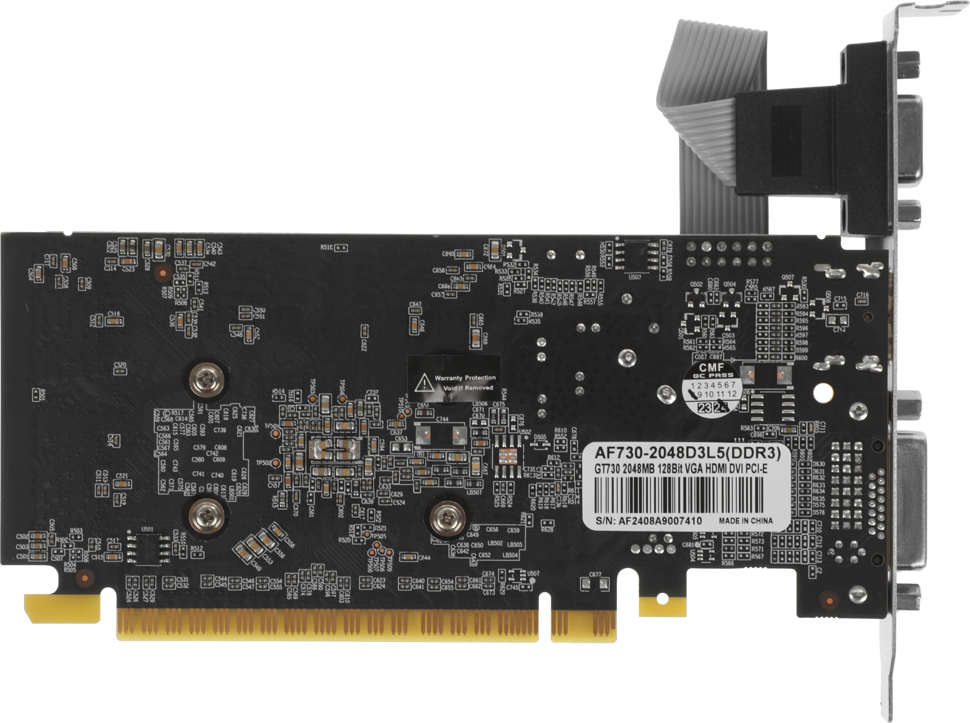 Видеокарта Afox PCI-E 2.0 AF730-2048D3L5 NVIDIA GeForce GT 730 2Gb 64bit GDDR3 900/1333 DVIx1 HDMIx1