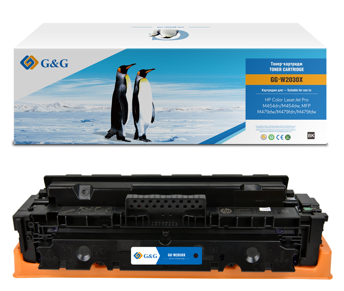 Картридж Cartridge G&G 415X для HP CLJ M454/M479 с чипом 7 500 стр. черный аналог W2030X  гарантия 3