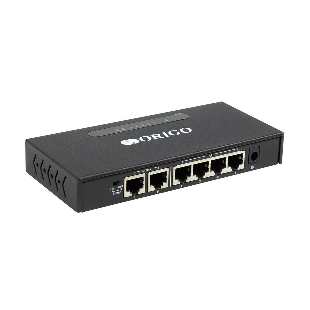 Коммутатор Origo OS1206P/60W OS1206P/60W/A1A (L2) 6x100Мбит/с 4PoE 4PoE+ 100W неуправляемый
