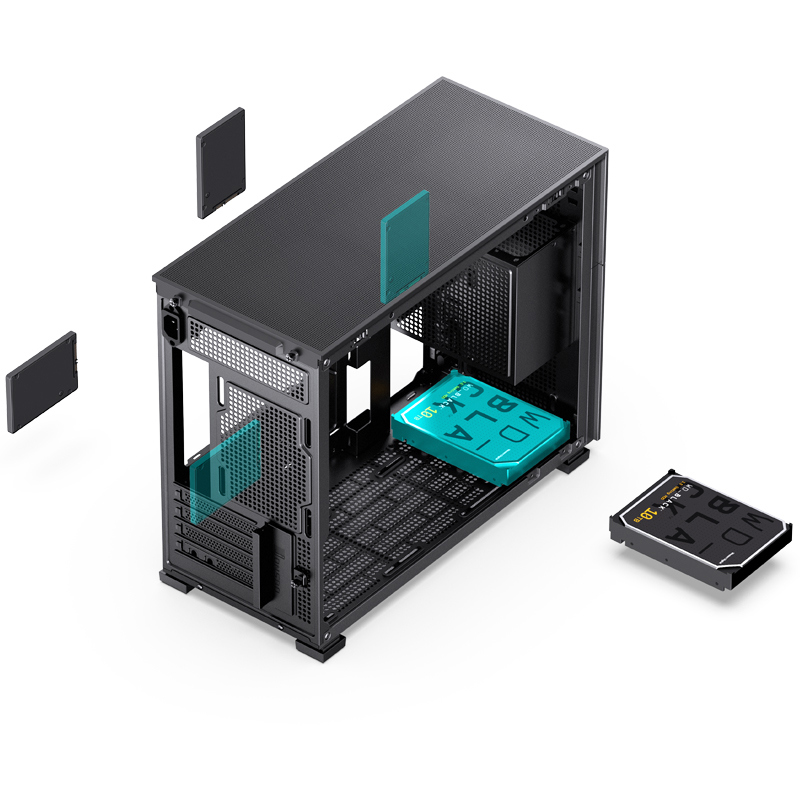 Корпус JONSBO D31 MESH, Mini-Tower, TG, no fan, 1xUSB-A 3.2 + 1xUSB-C 3.2, mATX, mDTX, mITX Black