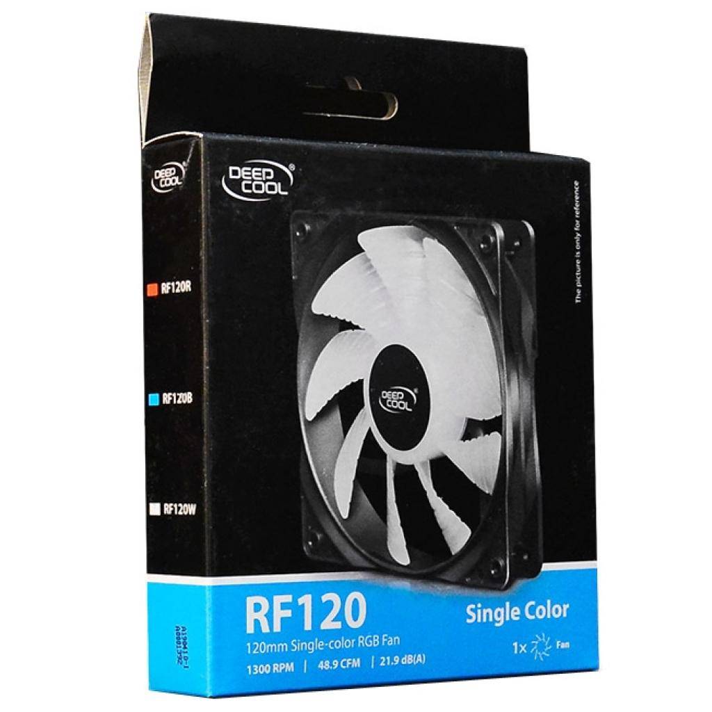 Вентилятор DEEPCOOL RF120W 120x120x25мм (96шт./кор, LED White подсветка, 1300об/мин) Retail (DP-FLED