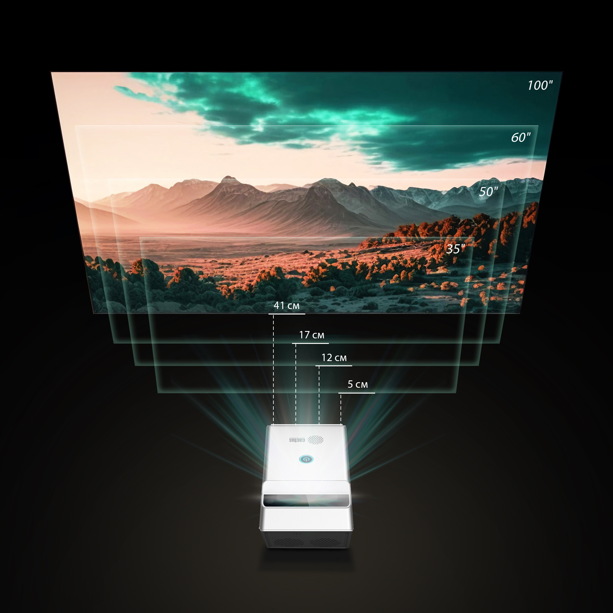 Проектор Cactus CS-PRU.03WT.Full HD-A DLP 6500Lm LS 650Lm ANSI (1920x1080) 2000:1 ресурс лампы:30000