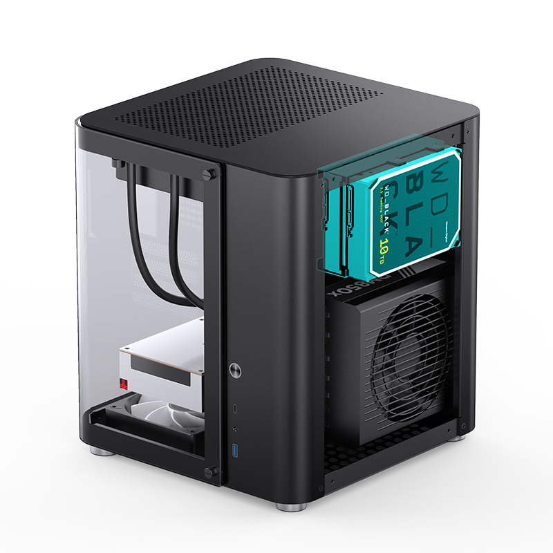 Корпус JONSBO TK-1 Black 2.0, Mini-Tower, no fan, 1xUSB-A 3.2 + 1xUSB-C 3.2, mATX, mITX Black