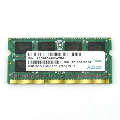 Оперативная память Apacer  DDR3   8GB  1600MHz SO-DIMM (PC3-12800) CL11 1.35V (Retail) 512*8  3 year