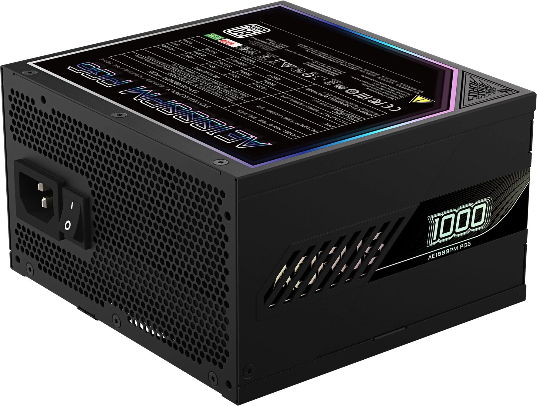 Блок питания Gigabyte ATX 1000W GP-AE1000PM PG5 Gen.5 80+ platinum (20+4pin) APFC 120mm fan 8xSATA C