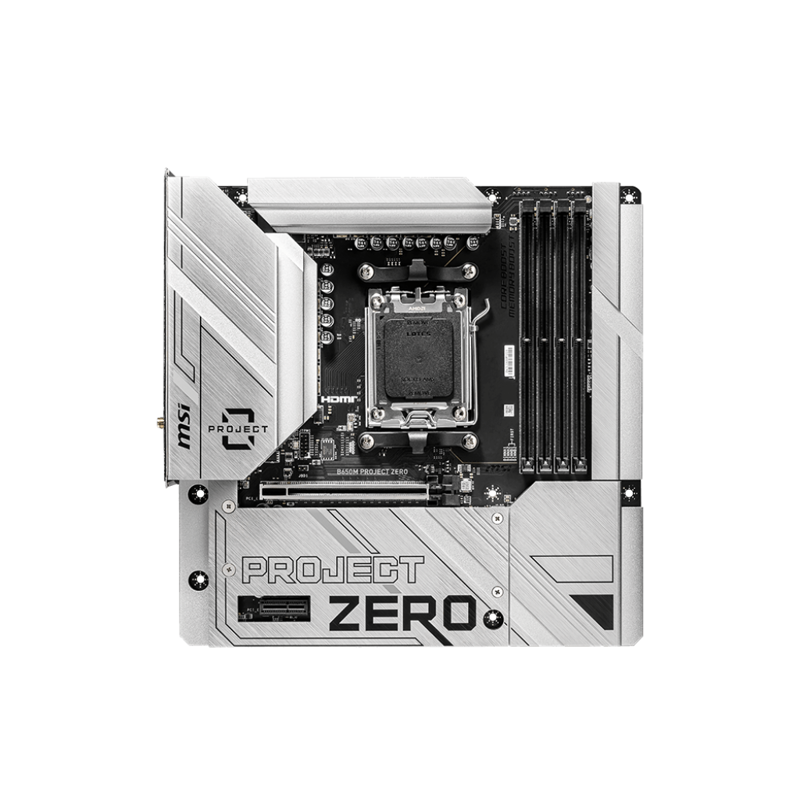 Материнская плата MSI B650M PROJECT ZERO B650, AM5, 4*DDR5, 1*PCIEx16, 1*PCIEx1, 2*M.2, 3*TypeC, 3*U