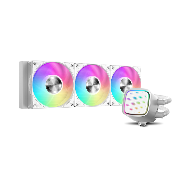 Водяное охлаждение SAMA L50 360WH (320W, 360mm, White, ARGB/ Fans: 3x120mm, 72.3CFM, 28dBA, 2200RPM/