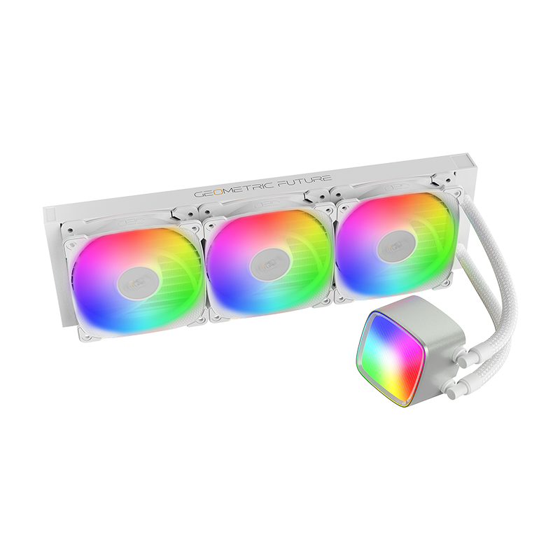 Система жидкостного охлаждения Geometric Future Eskimo Pro 360 (240W, 360mm, ARGB, White/ Fans: 3x12