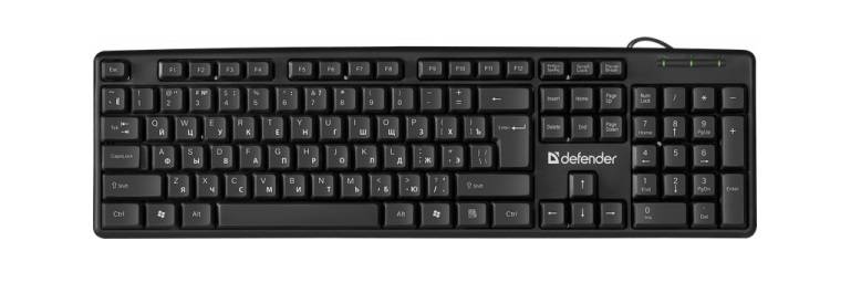 Клавиатура Defender Element HB-520 черный USB (45522) кабель 1.5м