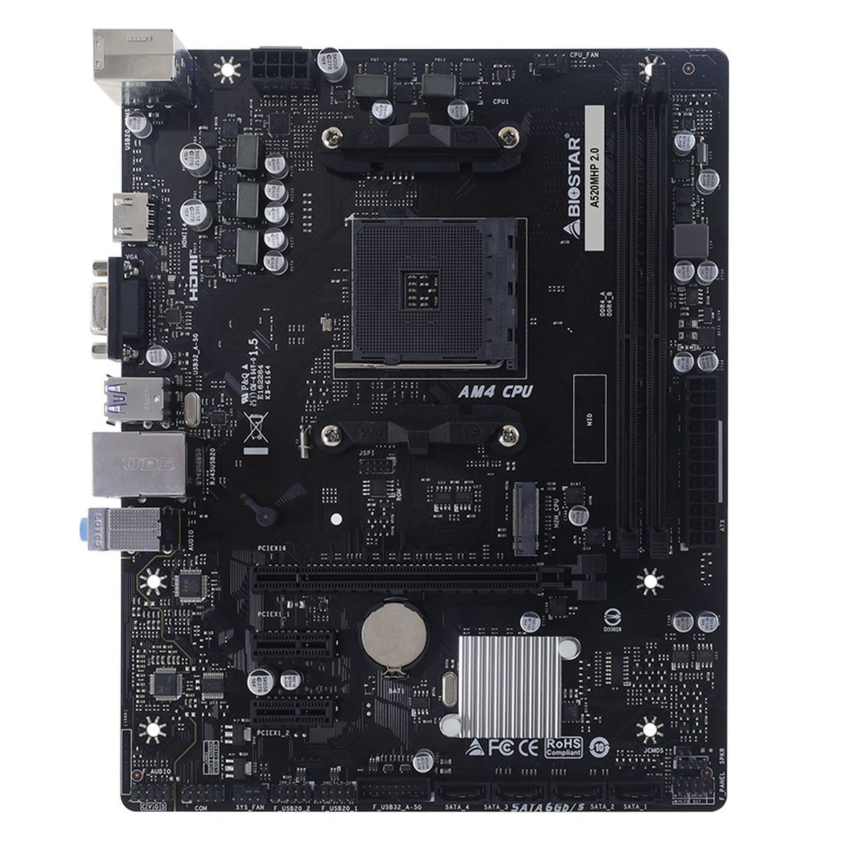 Материнская плата BIOSTAR A520MHP 2.0 A520, AM4, 2*DDR4, 1*PCIEx16, 2*PCIEx1, 1*M.2, 1*USB3.2Gen1, 2