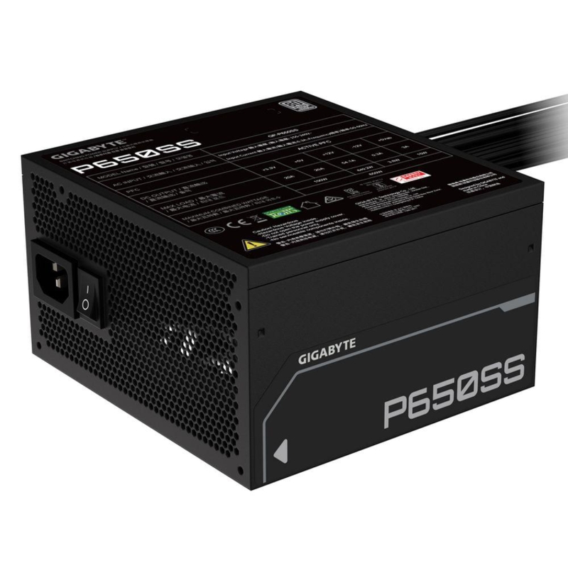 Блок питания ПК Gigabyte P650SS 650W, 80+, SILVER, НЕ модульный, ATX 3.0