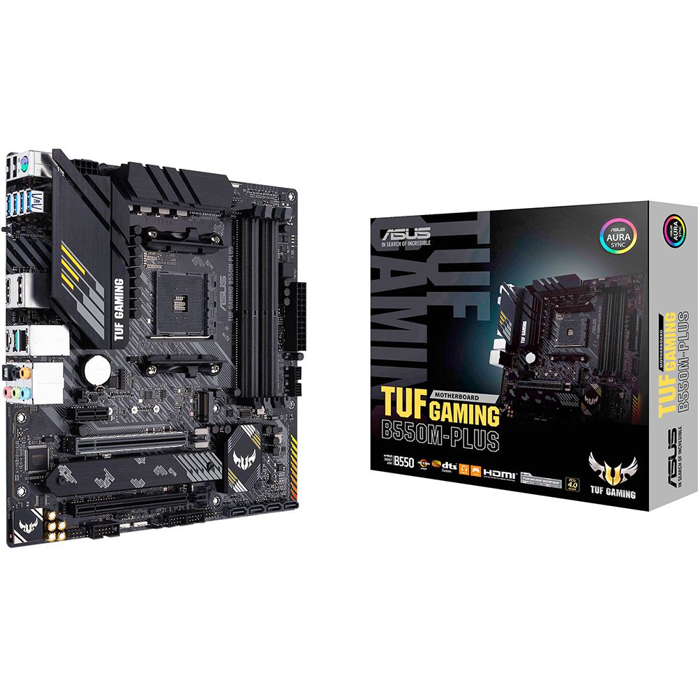 Материнская плата Asus TUF GAMING B550M-PLUS Soc-AM4 AMD B550 4xDDR4 mATX AC`97 8ch(7.1) 2.5Gg RAID+