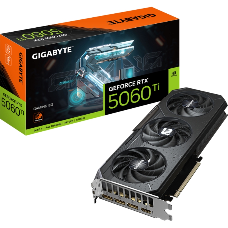 Видеокарта Gigabyte PCI-E 5.0 GV-N506TGAMING-8GD 1.0 NVIDIA GeForce RTX 5060TI 8Gb 128bit GDDR7 2572