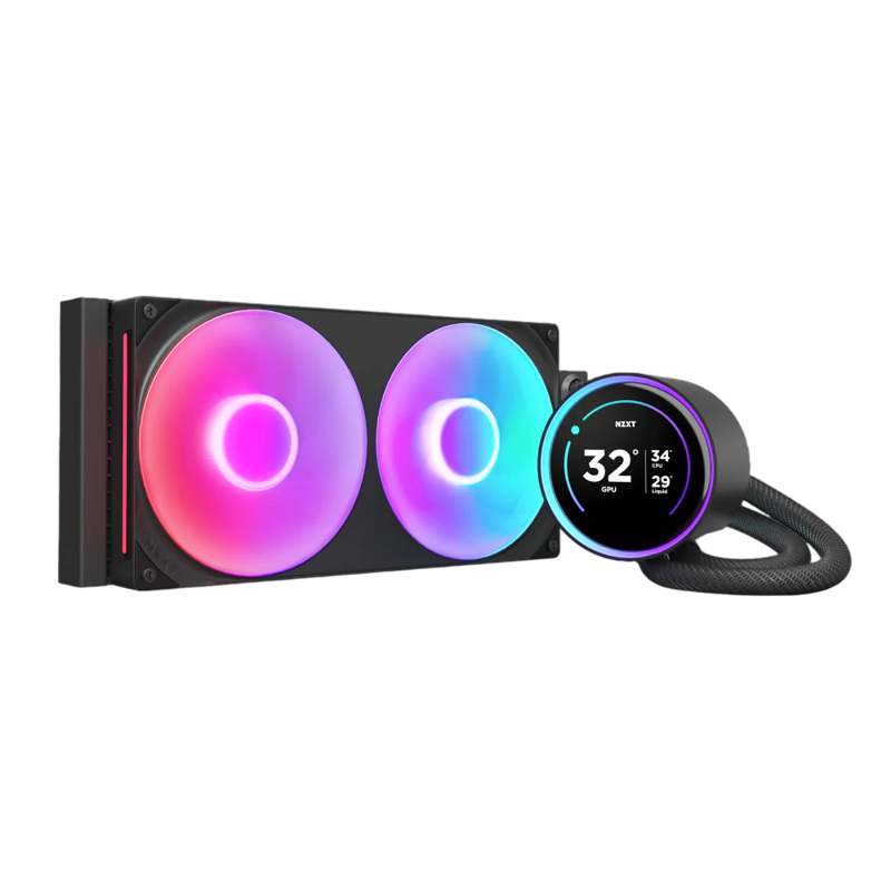 Система жидкостного охлаждения NZXT Kraken Elite 280 RGB (250W, 280mm, LED temp., Black/ Fans: 2x140