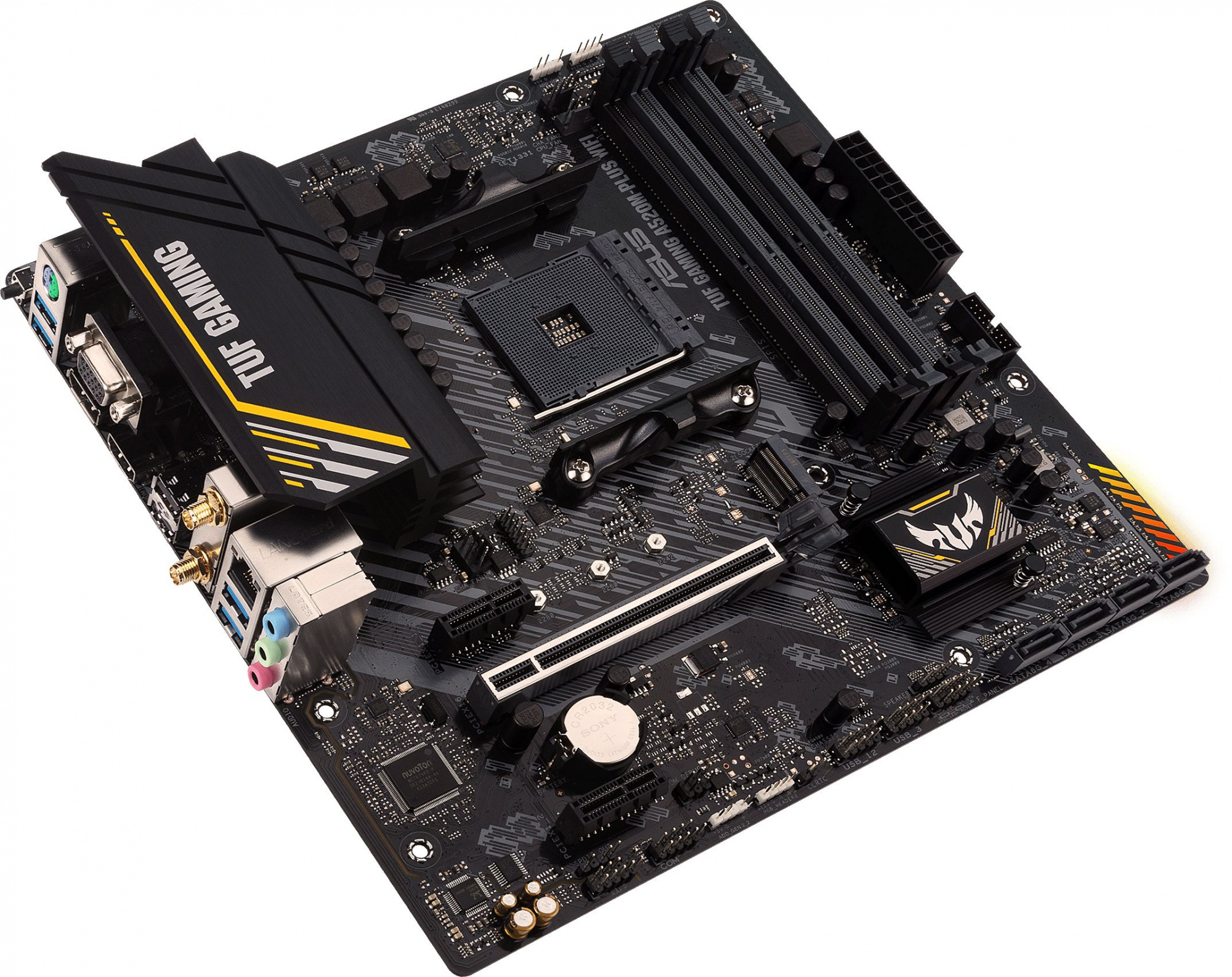 Материнская плата Asus TUF GAMING A520M-PLUS WIFI Soc-AM4 AMD A520 4xDDR4 mATX AC`97 8ch(7.1) 2xGgE 